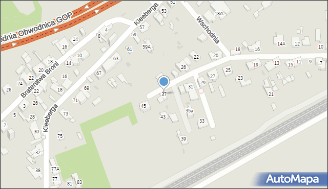 Sosnowiec, Wschodnia, 37, mapa Sosnowca