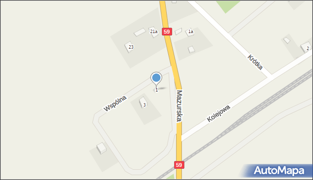Spychowo, Wspólna, 1, mapa Spychowo