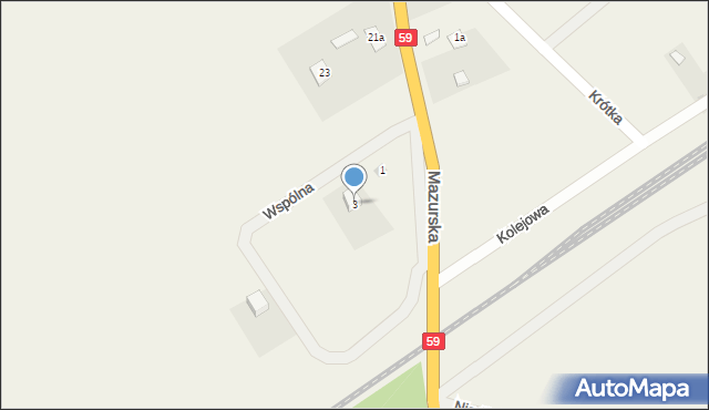 Spychowo, Wspólna, 3, mapa Spychowo