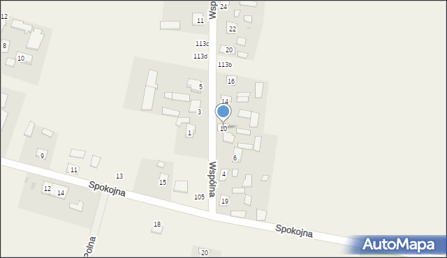 Srebrzyszcze, Wspólna, 10, mapa Srebrzyszcze