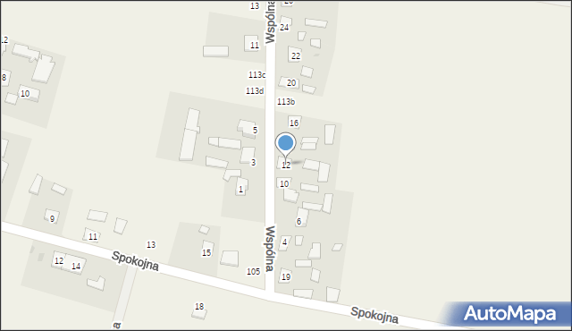 Srebrzyszcze, Wspólna, 12, mapa Srebrzyszcze