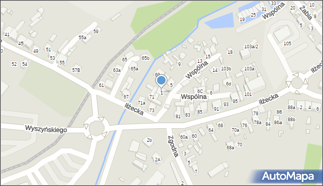 Starachowice, Wspólna, 1, mapa Starachowic