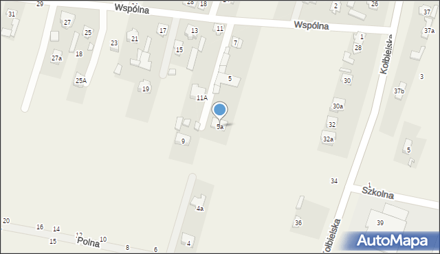 Stojadła, Wspólna, 5a, mapa Stojadła