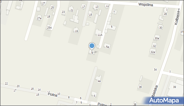 Stojadła, Wspólna, 9, mapa Stojadła