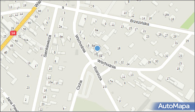 Stryków, Wschodnia, 12, mapa Stryków