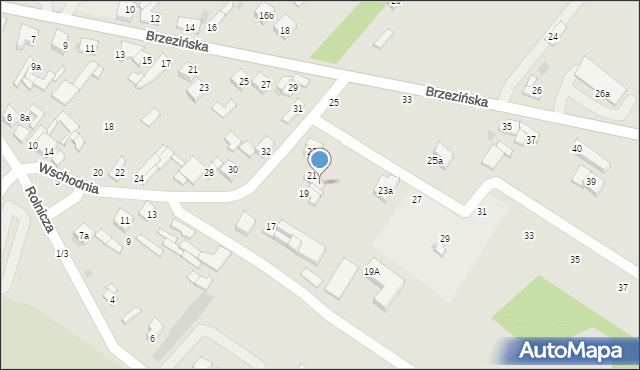 Stryków, Wschodnia, 21a, mapa Stryków