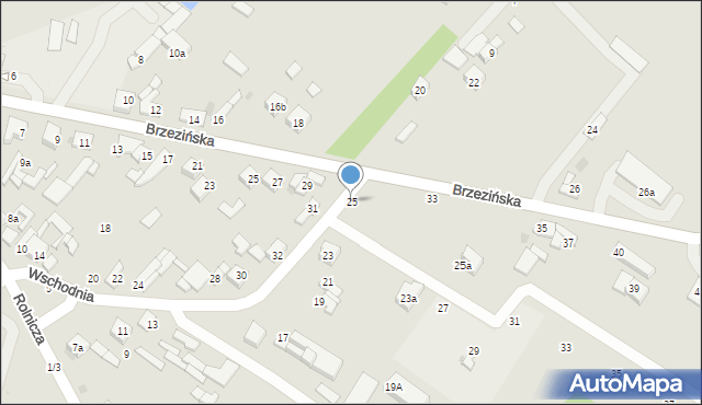 Stryków, Wschodnia, 25, mapa Stryków