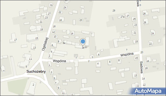 Suchożebry, Wspólna, 1a, mapa Suchożebry