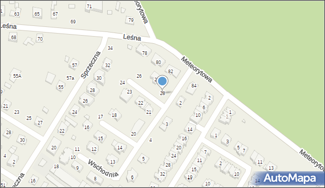 Suchy Las, Wschodnia, 28, mapa Suchy Las