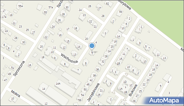 Suchy Las, Wschodnia, 5, mapa Suchy Las