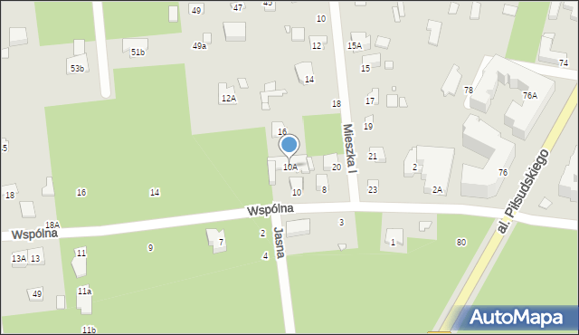 Sulejówek, Wspólna, 10A, mapa Sulejówek