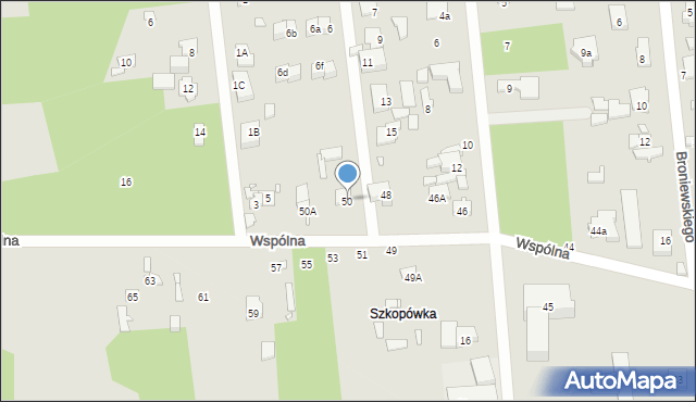 Sulejówek, Wspólna, 50, mapa Sulejówek