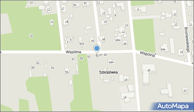 Sulejówek, Wspólna, 51, mapa Sulejówek