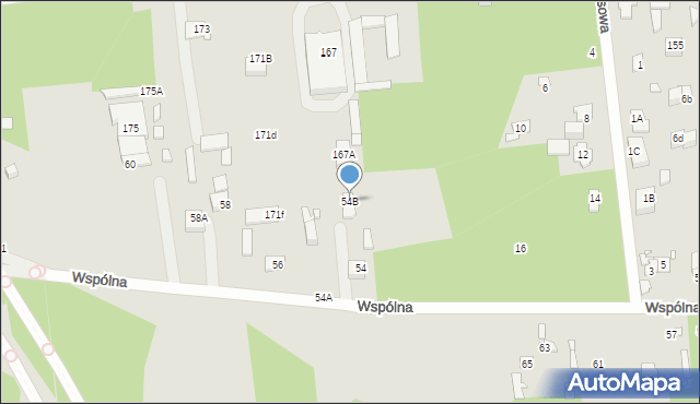 Sulejówek, Wspólna, 54B, mapa Sulejówek