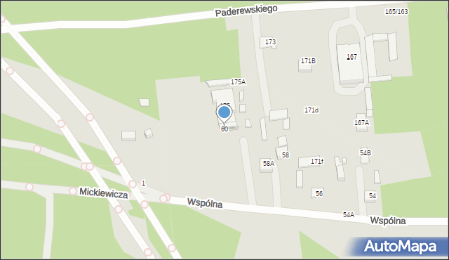Sulejówek, Wspólna, 60, mapa Sulejówek