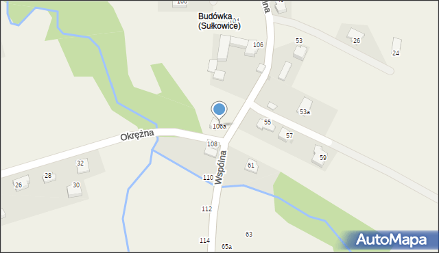 Sułkowice, Wspólna, 106a, mapa Sułkowice