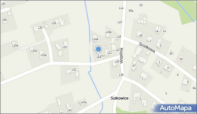 Sułkowice, Wspólna, 124, mapa Sułkowice