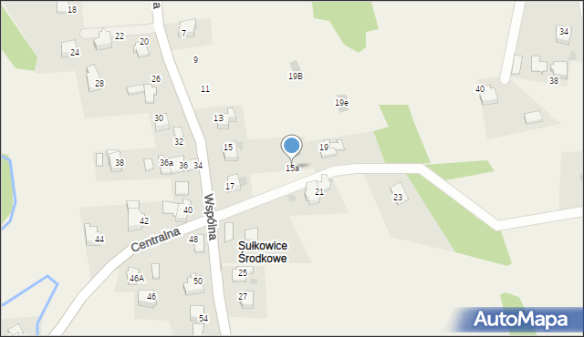 Sułkowice, Wspólna, 15a, mapa Sułkowice