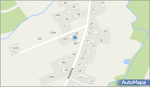 Sułkowice, Wspólna, 194, mapa Sułkowice