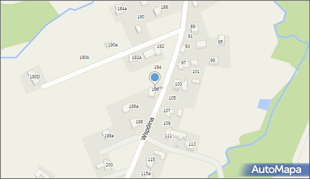 Sułkowice, Wspólna, 196, mapa Sułkowice