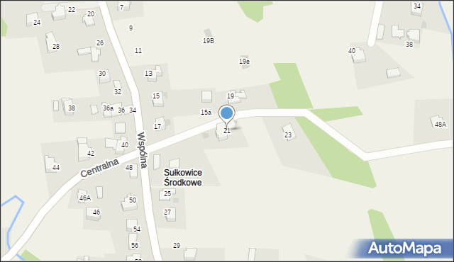 Sułkowice, Wspólna, 21, mapa Sułkowice
