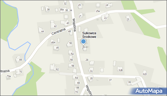Sułkowice, Wspólna, 27, mapa Sułkowice