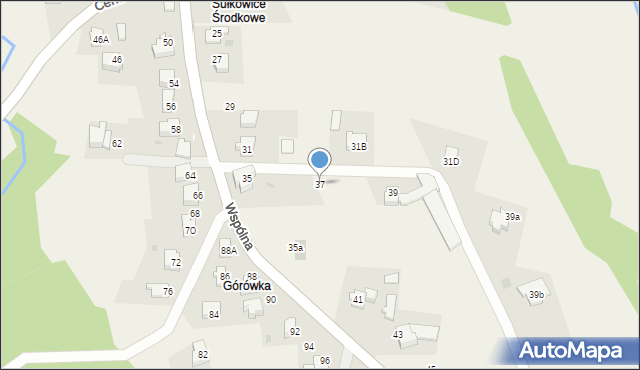 Sułkowice, Wspólna, 37, mapa Sułkowice