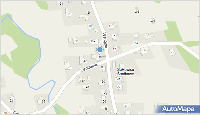 Sułkowice, Wspólna, 40, mapa Sułkowice