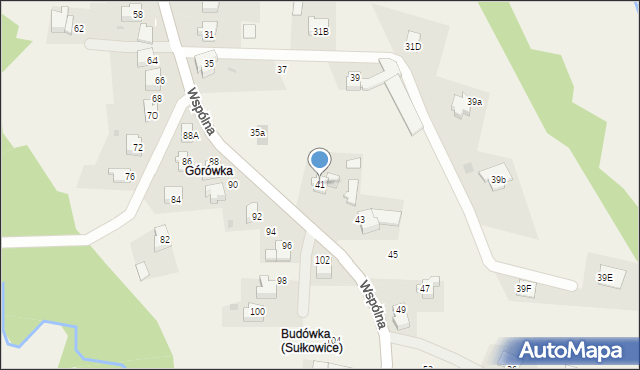 Sułkowice, Wspólna, 41, mapa Sułkowice
