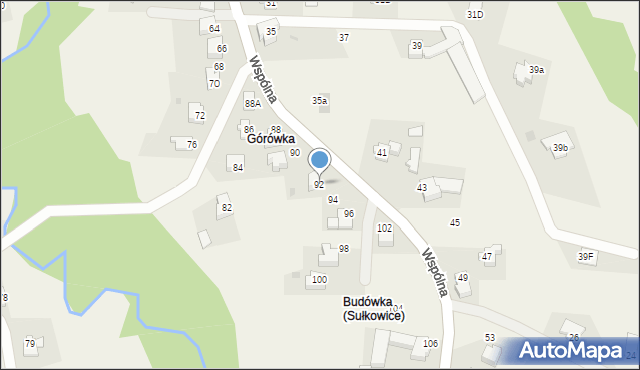 Sułkowice, Wspólna, 92, mapa Sułkowice