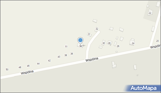 Suszno, Wspólna, 34, mapa Suszno