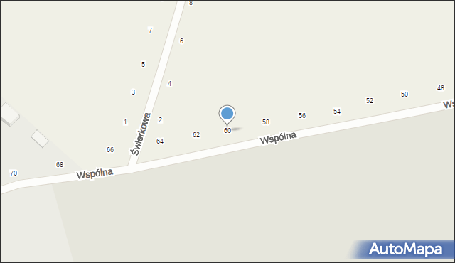 Suszno, Wspólna, 60, mapa Suszno