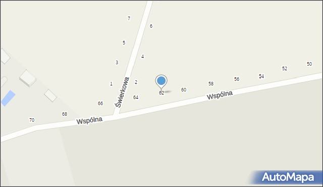 Suszno, Wspólna, 62, mapa Suszno