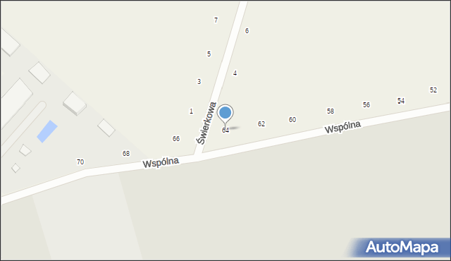 Suszno, Wspólna, 64, mapa Suszno