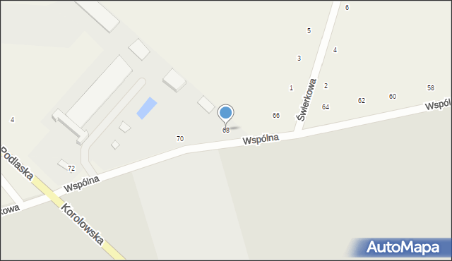 Suszno, Wspólna, 68, mapa Suszno