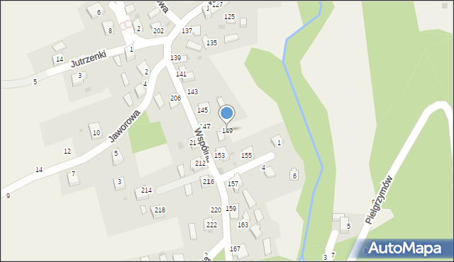 Świnna, Wspólna, 149, mapa Świnna