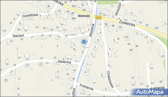 Świnna, Wspólna, 8, mapa Świnna