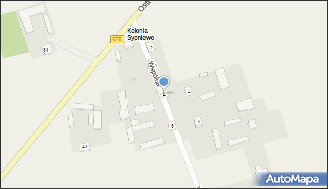 Sypniewo, Wspólna, 4, mapa Sypniewo