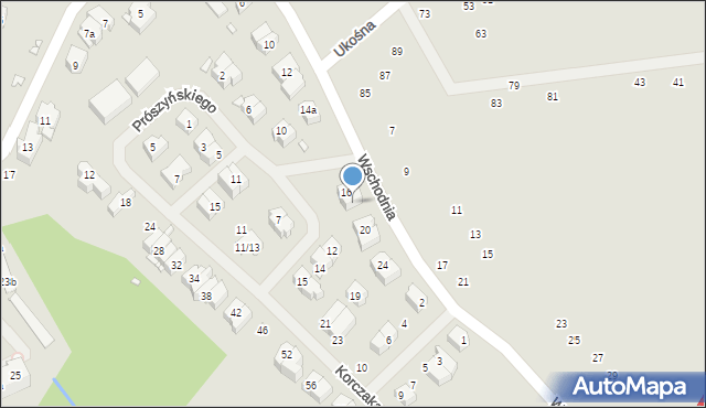 Szczecin, Wschodnia, 18, mapa Szczecina