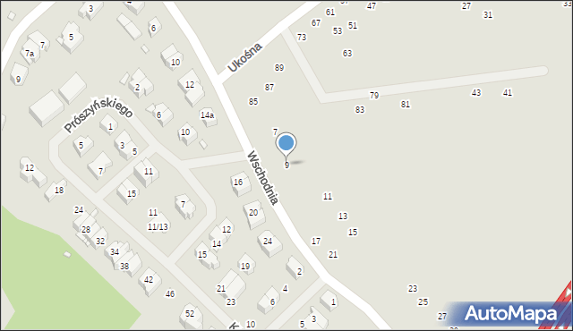 Szczecin, Wschodnia, 9, mapa Szczecina