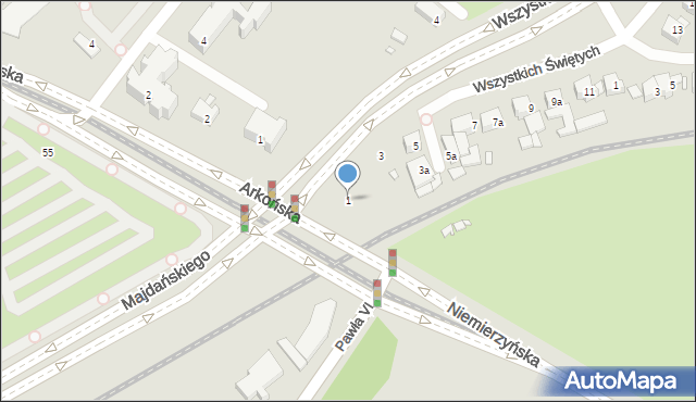 Szczecin, Wszystkich Świętych, 1, mapa Szczecina