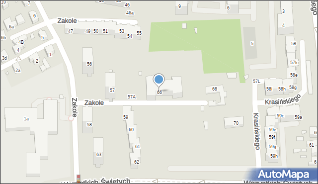 Szczecin, Wszystkich Świętych, 66, mapa Szczecina