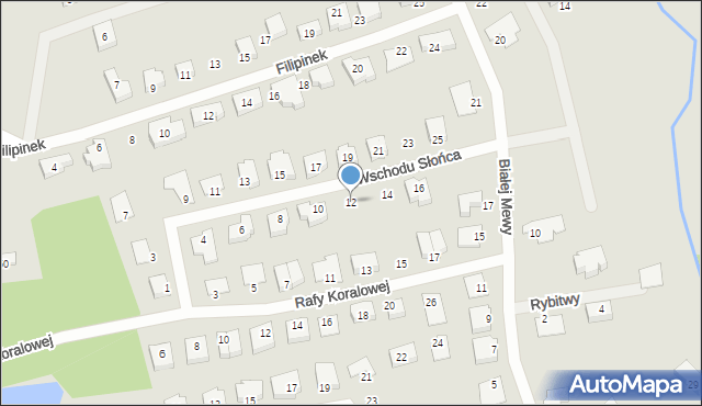 Szczecin, Wschodu Słońca, 12, mapa Szczecina