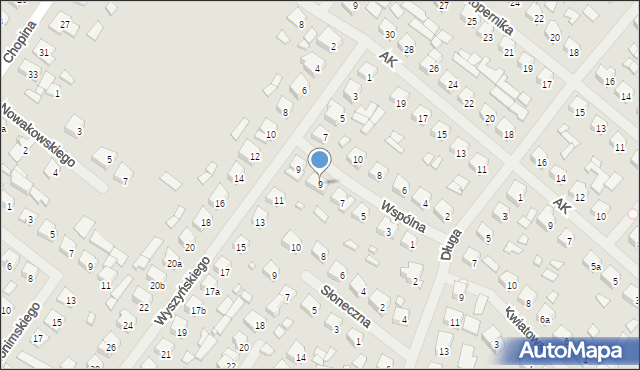 Szczytno, Wspólna, 9, mapa Szczytno