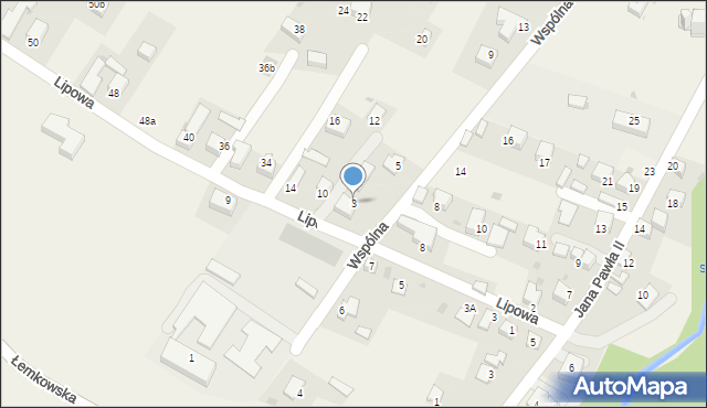 Szlachtowa, Wspólna, 3, mapa Szlachtowa