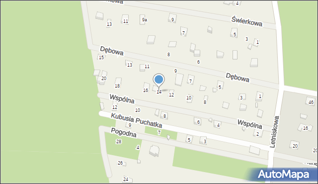 Tartak Brzózki, Wspólna, 14, mapa Tartak Brzózki