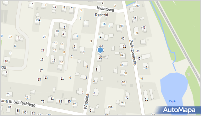 Tenczynek, Wspólna, 10, mapa Tenczynek