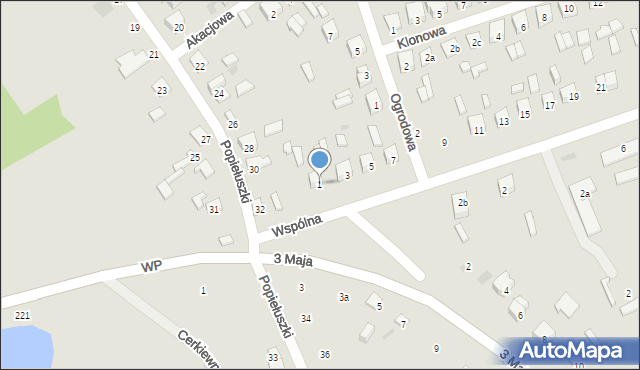 Terespol, Wspólna, 1, mapa Terespol