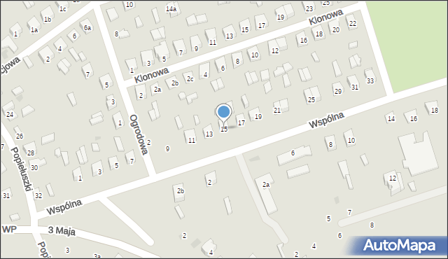 Terespol, Wspólna, 15, mapa Terespol