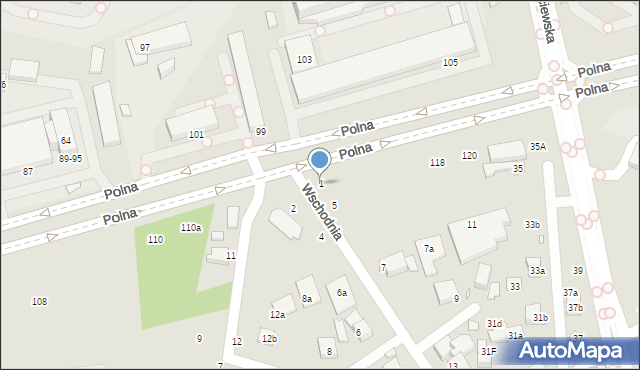 Toruń, Wschodnia, 1, mapa Torunia